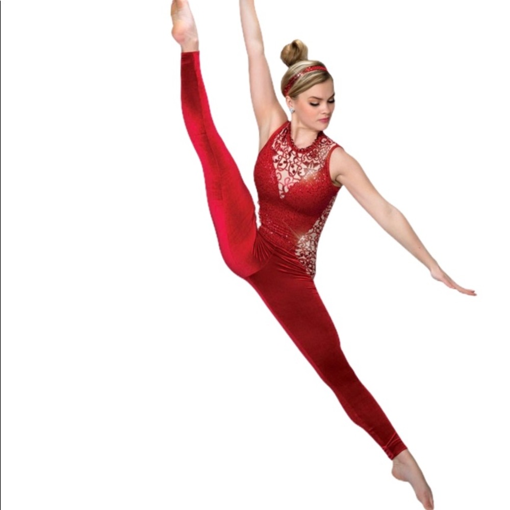 A Wish Come True Red Sequined Unitard